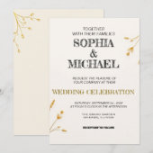 エレガントなミニマルウェディング招待状 招待状 (正面/裏面)