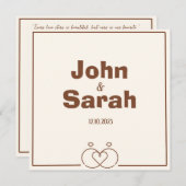 エレガントなミニマルウェディング招待状 招待状 (正面/裏面)