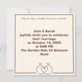 エレガントなミニマルウェディング招待状 招待状 (裏面)