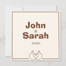 エレガントなミニマルウェディング招待状