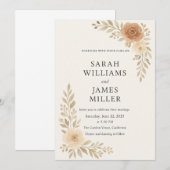 エレガントなミニマルウェディング招待状 招待状 (正面/裏面)