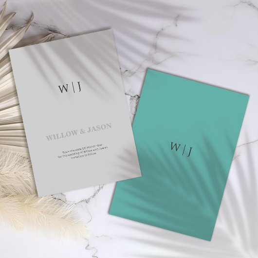 エレガントなミニマルウェディング セーブザデート