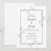 エレガントなミニマルウェディング 招待状 (正面/裏面)