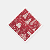エレガントなミニマルクリスマスツリーホリデーパターン スタンダードカクテルナプキン (角)