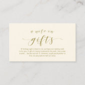 エレガントなミニマルスクリプト、ギフトについてのメモ エンクロージャーカード (正面)