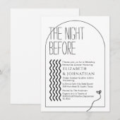 エレガントなミニマルスクリプト 前夜の招待状 招待状 (正面/裏面)