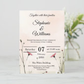 エレガントなミニマルタイポグラフィーの結婚式招待状 招待状 (スタンド正面)