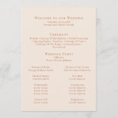 エレガントなミニマルテラコッタモノグラムウェディング プログラム (裏面)