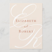 エレガントなミニマルテラコッタモノグラムウェディング プログラム (正面)