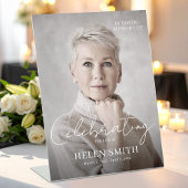 エレガントなミニマルデザインのカスタム写真追悼記念品 台座サイン