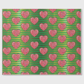 エレガントなミニマルバレンタインハートデザイン ラッピングペーパー (フラット)