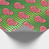 エレガントなミニマルバレンタインハートデザイン ラッピングペーパー (角)