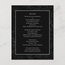 エレガントなミニマルブラックタペストリーウェディング詳細 エンクロージャーカード