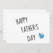 エレガントなミニマルブルーハートお父さんの日おめでとうございます シーズンカード (正面/裏面)