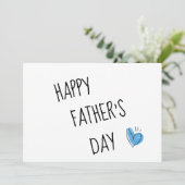 エレガントなミニマルブルーハートお父さんの日おめでとうございます シーズンカード (スタンド正面)