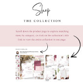 エレガントなミニマルホワイトとバーガンディのウェディングディテール エンクロージャーカード