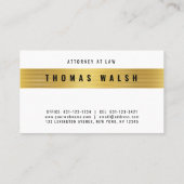 エレガントなミニマルモダンゴールドバンドデザイン 名刺 (裏面)