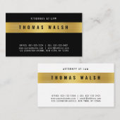 エレガントなミニマルモダンゴールドバンドデザイン 名刺 (正面/裏面)