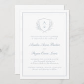 エレガントなミニマルリーフの結婚式招待状 招待状 (正面/裏面)