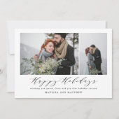 エレガントなミニマル写真コラージュクリスマススクリプト シーズンカード (正面)