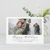 エレガントなミニマル写真コラージュクリスマススクリプト シーズンカード (スタンド正面)