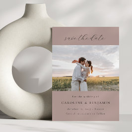 エレガントなミニマル マーブ ミュートローズ ウェディングフォト セーブザデート