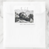 エレガントなミニマ⎥リズム写真Save The Date Sticker スクエアシール (バッグ)