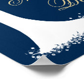 エレガントなミモザバーのウェディングドレス ブライダルシャワー ポスター (角)