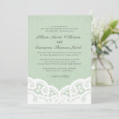 エレガントなミントレースのウェディング招待状 招待状 (スタンド正面)