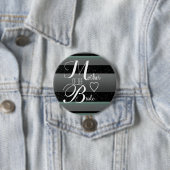 エレガントなミント ブラック グレー ストライプの母のドレス 缶バッジ (インサイチュ)