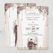 エレガントなムスリム・ニカーフ招待状 | 招待状 (正面/裏面)