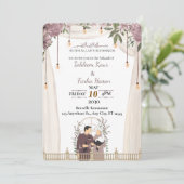 エレガントなムスリム・ニカーフ招待状 | 招待状 (スタンド正面)