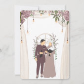 エレガントなムスリム・ニカーフ招待状 | 招待状 (裏面)