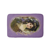 エレガントなムーシャスタイルの美しい女性の肖像 バスマット (正面)