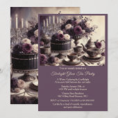 エレガントなムーディーなトワイライト冬のティーパーティー招待状 招待状 (正面/裏面)