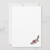 エレガントなムーディーバーガンディの水彩花の結婚式 招待状 (裏面)