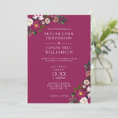 エレガントなムーディーバーガンディウォーターカラーフラワーの結婚式 招待状 (スタンド正面)