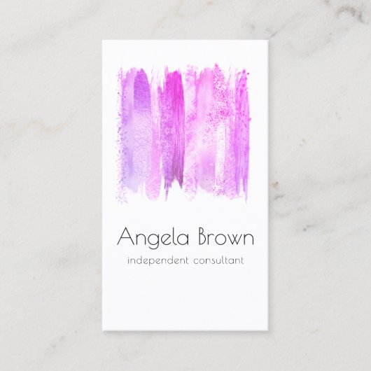 エレガントなメイクアップアーティストのピンク 名刺 (正面)