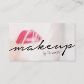 エレガントなメイクアップアーティストのホットピンクのリップ 美容院 名刺 (正面)