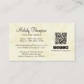 エレガントなメイクアップ写真ロゴQRコードソーシャルアイコン 名刺 (裏面)