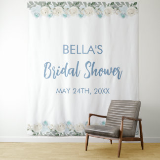 エレガントなメインスクイーズの冬のブライダルシャワー タペストリー