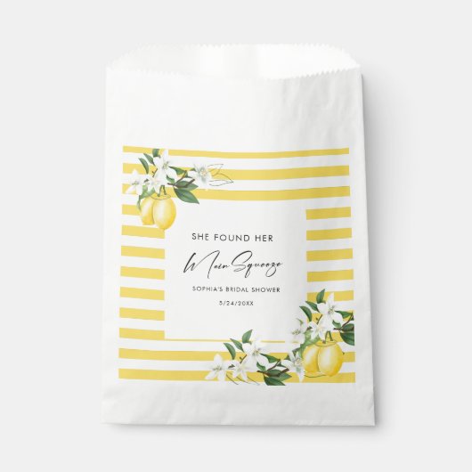 エレガントなメインスクイーズ ブライダルシャワー フェイバーバッグ (正面)