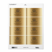 エレガントなメタリックゴールドのロゴ追加背景 ラベル (フルシート)