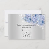 エレガントなメタリックシルバーのリラックマス ブーケ RSVP 招待状 (正面)