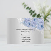 エレガントなメタリックシルバーのリラックマス ブーケ RSVP 招待状 (スタンド正面)