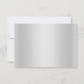 エレガントなメタリックシルバーのリラックマス ブーケ RSVP 招待状 (裏面)