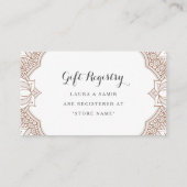 エレガントなメヘンディのレジストリーカード エンクロージャーカード (裏面)