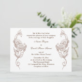 エレガントなメヘンディペアの結婚式招待状 招待状 (スタンド正面)