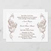 エレガントなメヘンディペアの結婚式招待状 招待状 (正面/裏面)