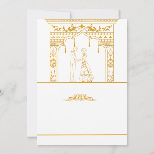 エレガントなメヘンディーの結婚式招待状 招待状 (裏面)